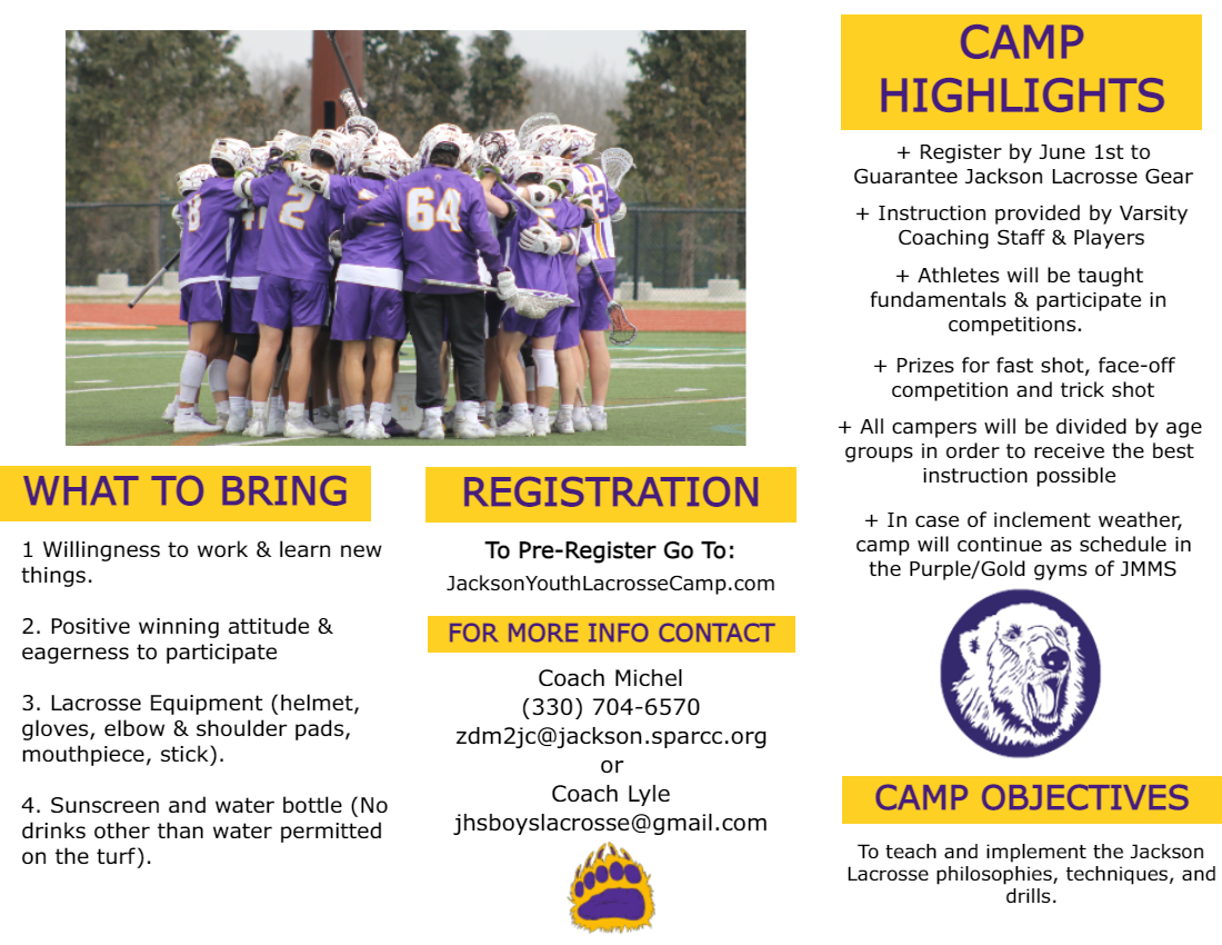 2022 Jax Lax Summer Camp Jackson Bears LAX